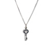 Sterling Silver Heart Key Pendant Necklace - White