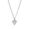 Sterling Silver Heart Paw Print Pendant Necklace - White