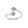 Sterling Silver Heart Paw Prints Bypass Ring