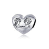 Sterling Silver Heart Siblings Charm