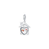 Sterling Silver Holiday House with Santa & Gifts Charm