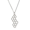 Sterling Silver Honeycomb Pendant Necklace - White