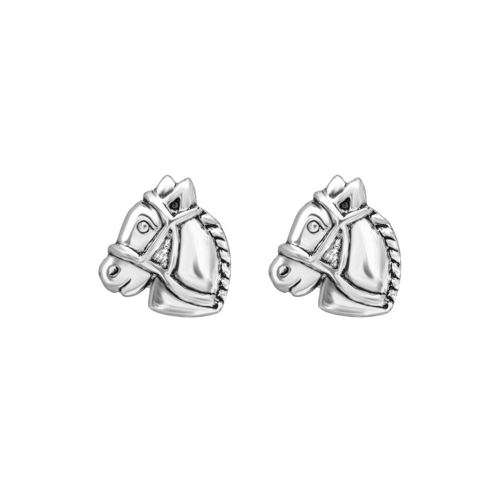 Sterling Silver Horse Stud Earrings