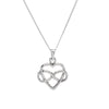 Sterling Silver Infinity Heart Pendant Necklace - White