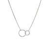 Sterling Silver Interlocked Circles Pendant Necklace - White