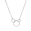 Sterling Silver Interlocking Circle Necklace - White