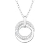 Sterling Silver Interlocking Infinity Circles With Cubic Zirconia - Ag Sterling - White