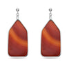 Sterling Silver Irregular Pentagonal Shaped Carnelian Earring