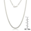 Sterling Silver Italian 3.5mm Bismark Chain Necklace - White