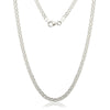 Sterling Silver Italian 3.5mm Bismark Chain Necklace - White