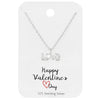 Sterling Silver LOVE with Heart Pendant Necklace - White