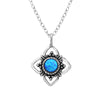 Sterling Silver Lab-created Opal And Openwork Flower Pendant Necklace - Ag Sterling - White