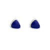 Sterling Silver Lapis Diamond Shaped Stud Earrings