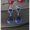 Sterling Silver Lapis Lazuli Tear Drop top and Drop Dangle Earring