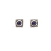 Sterling Silver Lapis Square Stud Earrings