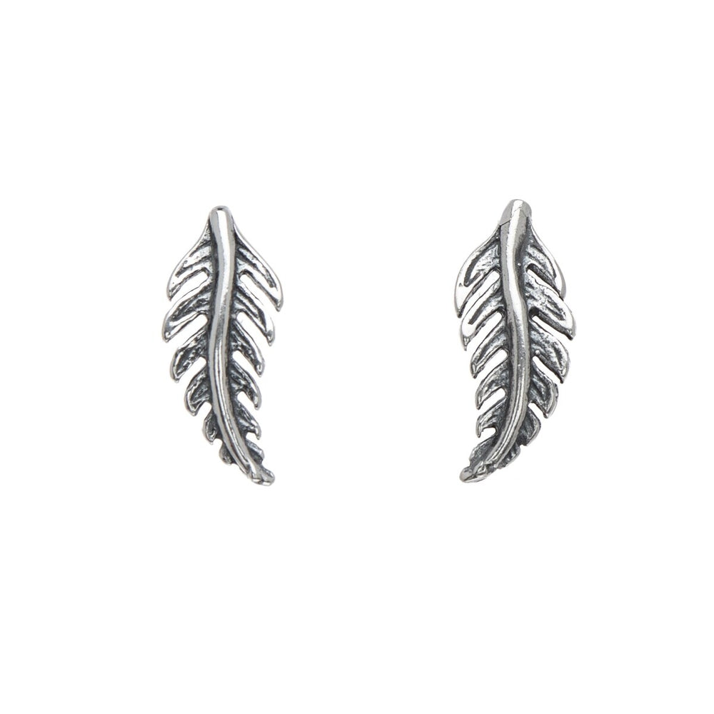 Sterling Silver Leaf Stud Earrings