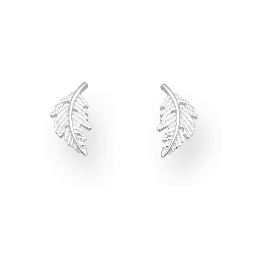 Sterling Silver Leaf Stud Earrings