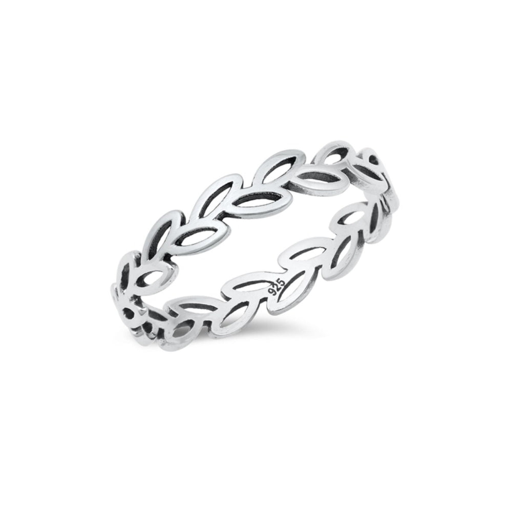 Sterling Silver Leaves band Ring