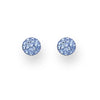 Sterling Silver Light Blue Cubic Zirconia Pave Circular Stud Earrings