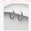 Sterling Silver Lined Hoop Earrings