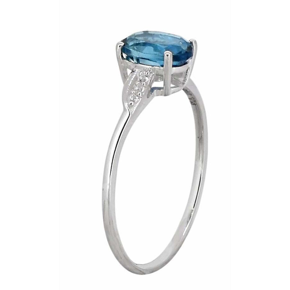 Sterling Silver London Blue Topaz Gemstone Ring