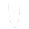 Sterling Silver Long Station Chain Clear CZ Necklace - White