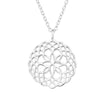 Sterling Silver Lotus Flower Pendant Necklace - White