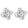 Sterling Silver Love Knot Stud Earrings with Crystals from Swarovski