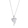 Sterling Silver Melting Heart Pendant Necklace - White