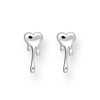 Sterling Silver Melting Heart Stud Earrings