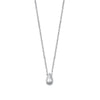 Sterling Silver Minimalist Teardrop Necklace - White