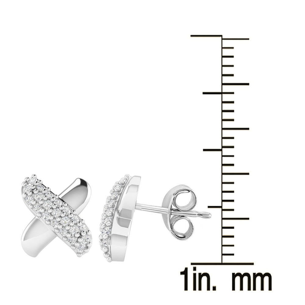 Sterling Silver Moissanite Cross Stud Earrings