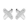 Sterling Silver Moissanite Cross Stud Earrings