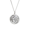 Sterling Silver Mom & Baby Circular Pendant Necklace