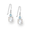 Sterling Silver Moonstone Blue Topaz Circular Drop Earrings