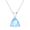 Sterling Silver Moonstone Trillion Solitaire Pendant Necklace