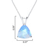 Sterling Silver Moonstone Trillion Solitaire Pendant Necklace