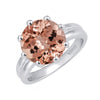 Sterling Silver Morganite Large Solitaire Ring