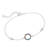 Sterling Silver Multi-Colored CZ Circle Bracelet - Multi