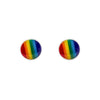 Sterling Silver Multi Colored Circular Stud Earrings