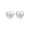 Sterling Silver Music Heart Stud Earrings