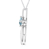 Sterling Silver Natural Aquamarine Cross Pendant