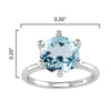 Sterling Silver Natural Aquamarine Solitaire Ring