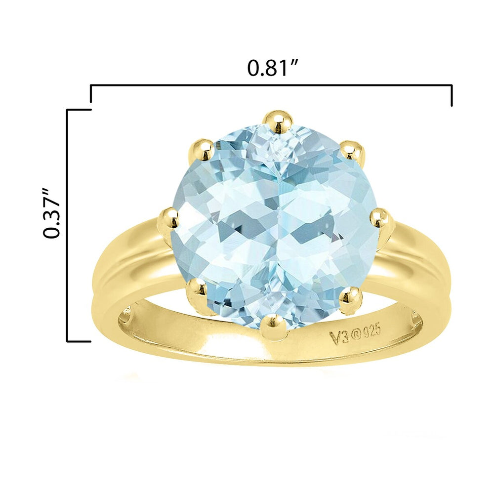 Sterling Silver Natural Aquamarine Solitaire Ring