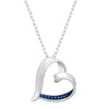 Sterling Silver Natural Blue Diamond Heart Pendant