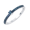 Sterling Silver Natural Blue Diamond Stackable Band Ring