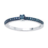 Sterling Silver Natural Blue Diamond Stackable Band Ring