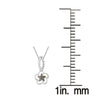 Sterling Silver Natural Champagne Diamond Flower Pendant