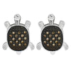 Sterling Silver Natural Champagne Diamond Turtle Stud Earrings