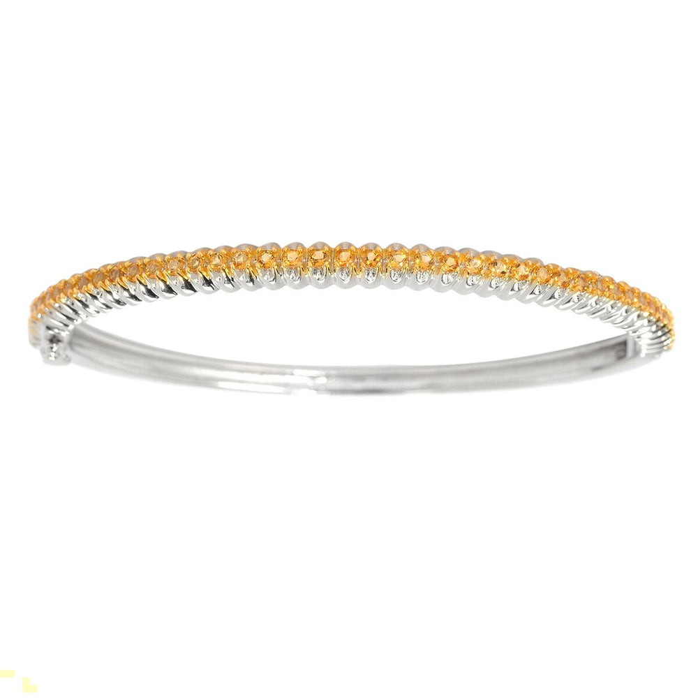 Sterling Silver Natural Citrine Bangle Bracelet